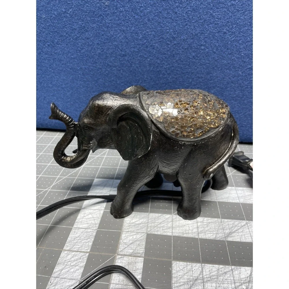 Elephant Night Light Desktop Table Lucky‎ Trunk Up Small Figure